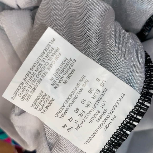 Swim Solutions Off the Shoulder Tummy Control 1piece Swimsuit Blue 8 - Picture 3 of 10